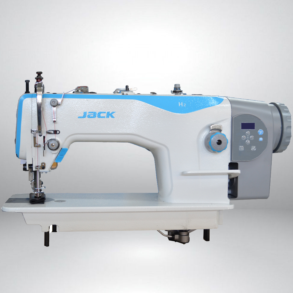 Jack H2 industrial walking foot lockstitch machine with a direct drive servo motor, mounted on its table.