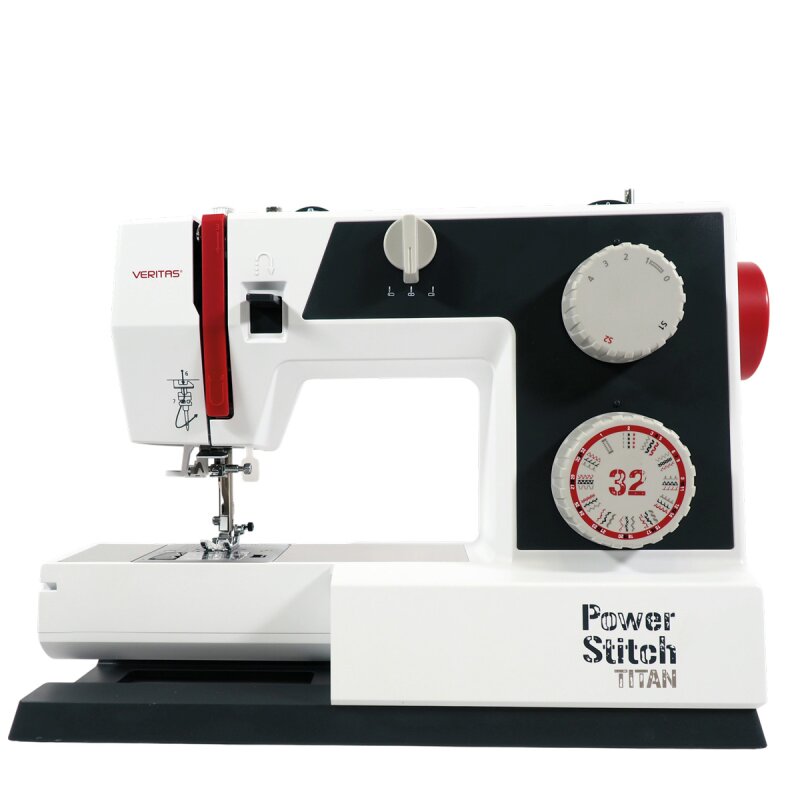 Veritas Power Stitch 32 Titan, a black and grey mechanical sewing machine.